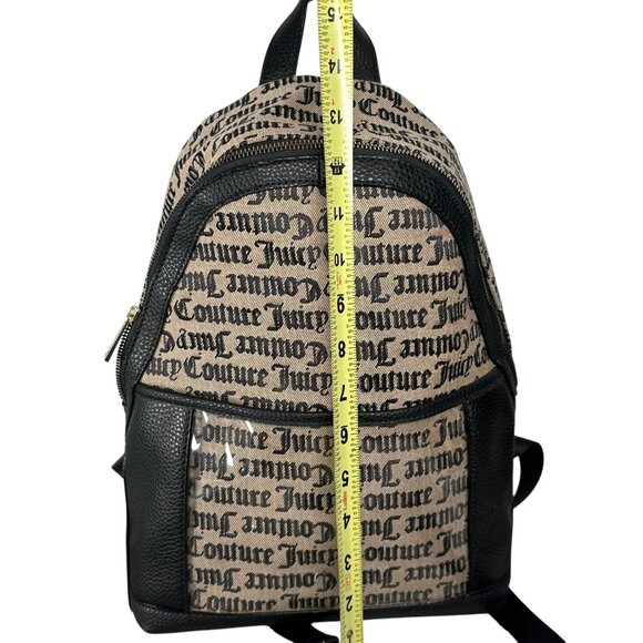Juicy Couture Vintage Y2K Beige Black Backpack Cross my Heart NWT - Picture 7 of 13